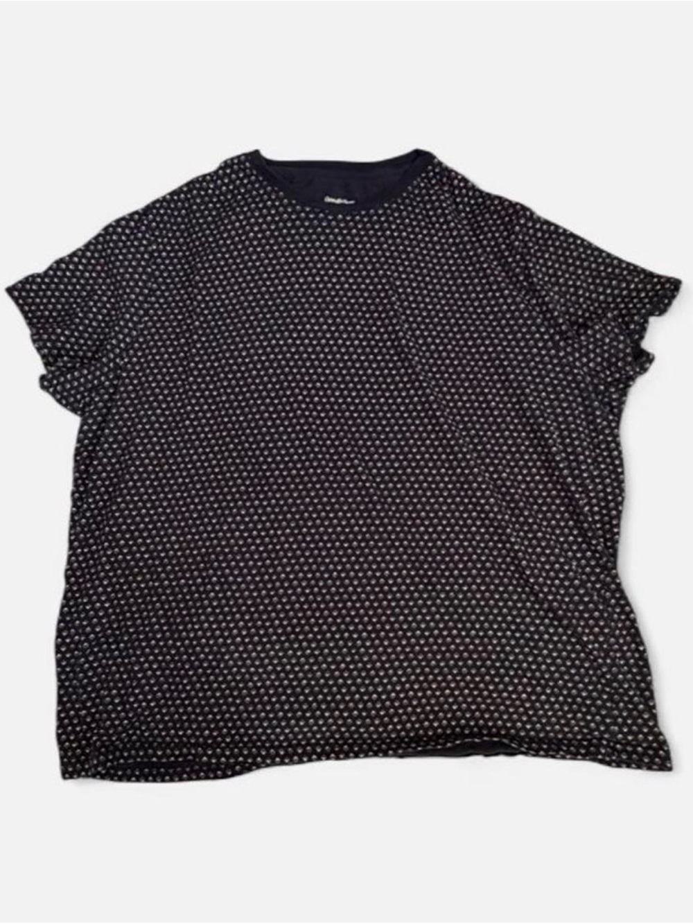 Men's Casual Black Patterned Crew Neck T-Shirt